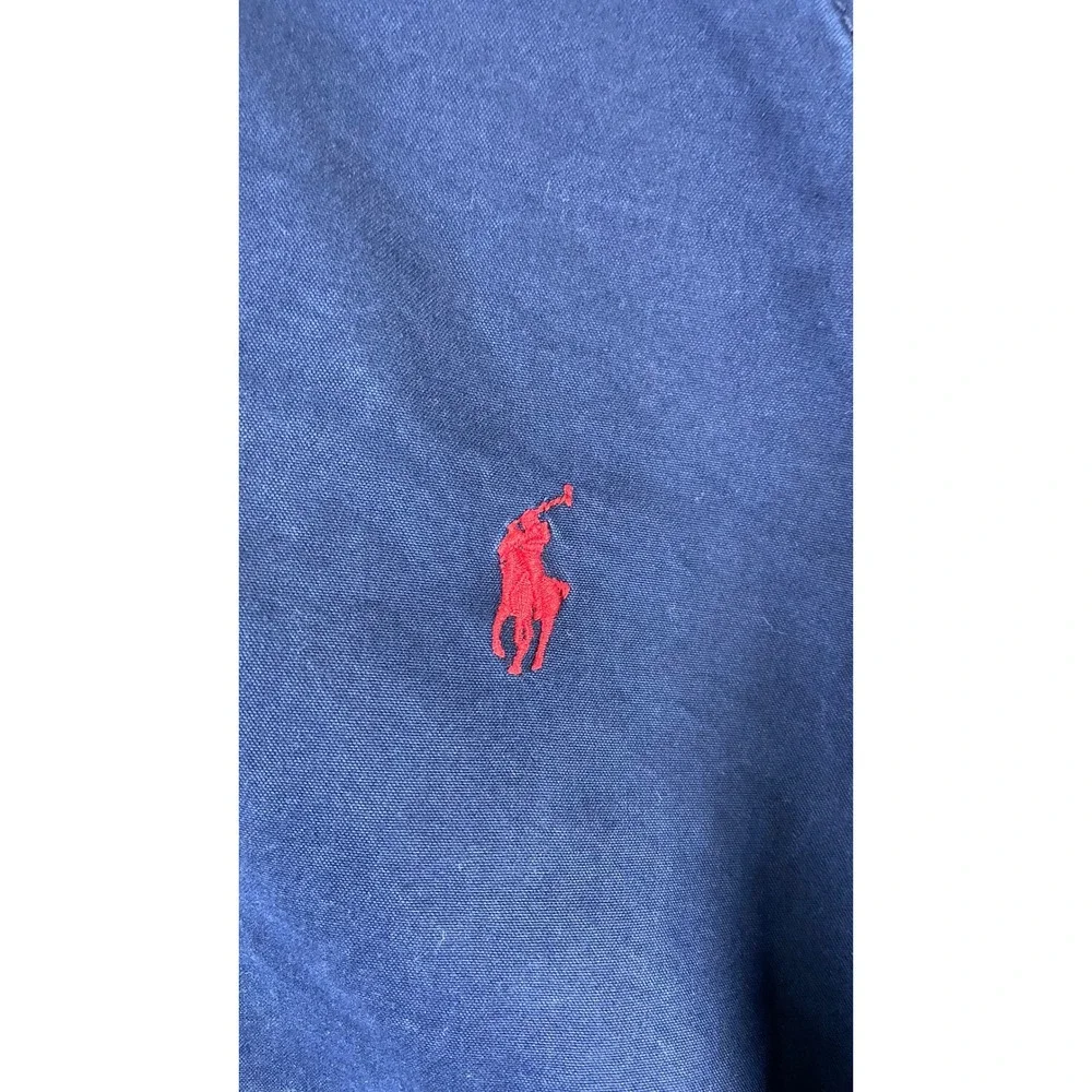 Polo Ralph Lauren Jacket Mens XL Navy Blue Excellent Hooded Cotton Windbreaker
